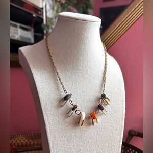 1970's Park Lane Retro Rock Collection Gem Chip Sculptural Necklace